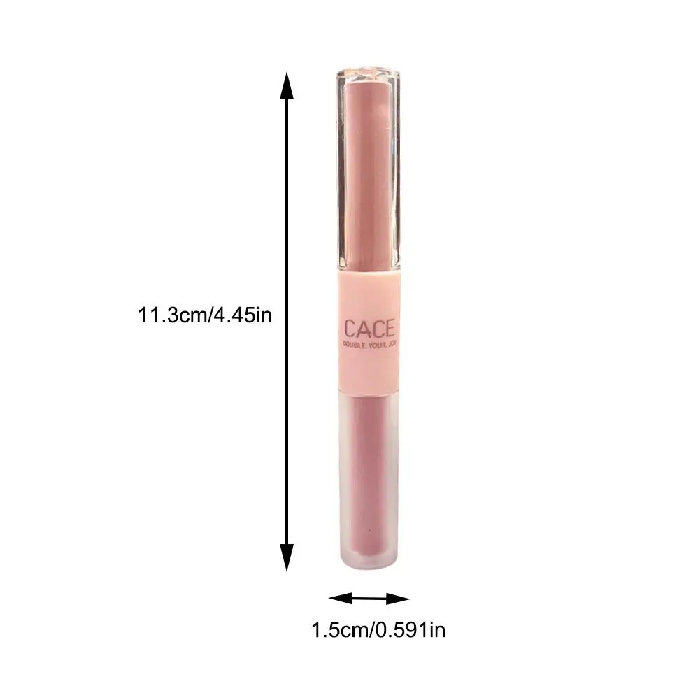 1pcs Double Head Waterproof Lip Gloss Matte Velvet Lipgloss Long Lasting Lips Glaze Sexy Red Tint Liquid Lipstick Korean Makeup