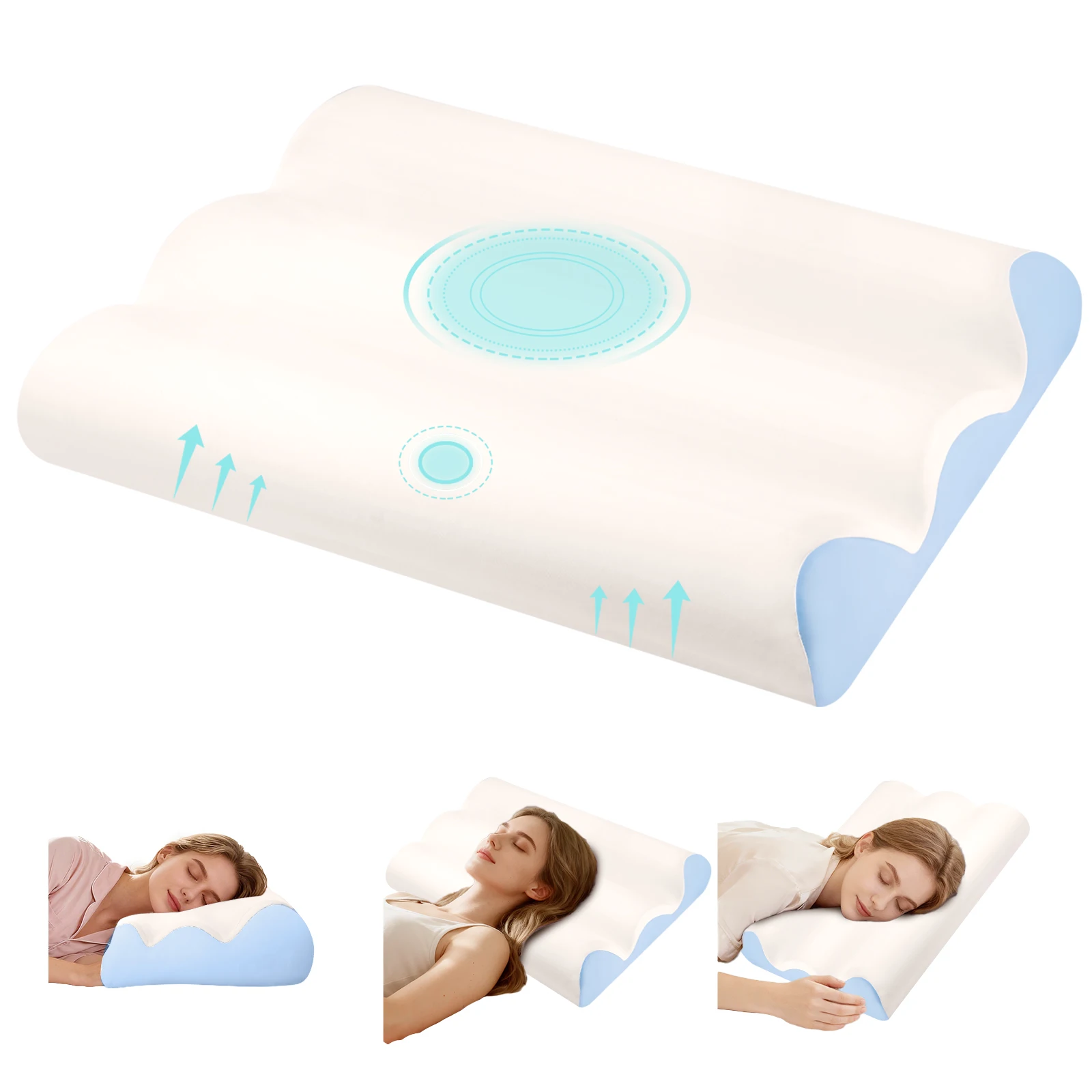 Ergonomic Contour Memory Foam Pillow for Neck Pain Relief