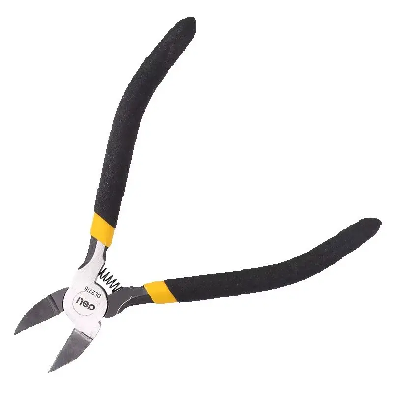 Deli 5/6 Inch Tools Plastic Nippers  Non Slip Handle Flash Wire Cutting Multi Function Electrician Repairing Pliers Hand Tool