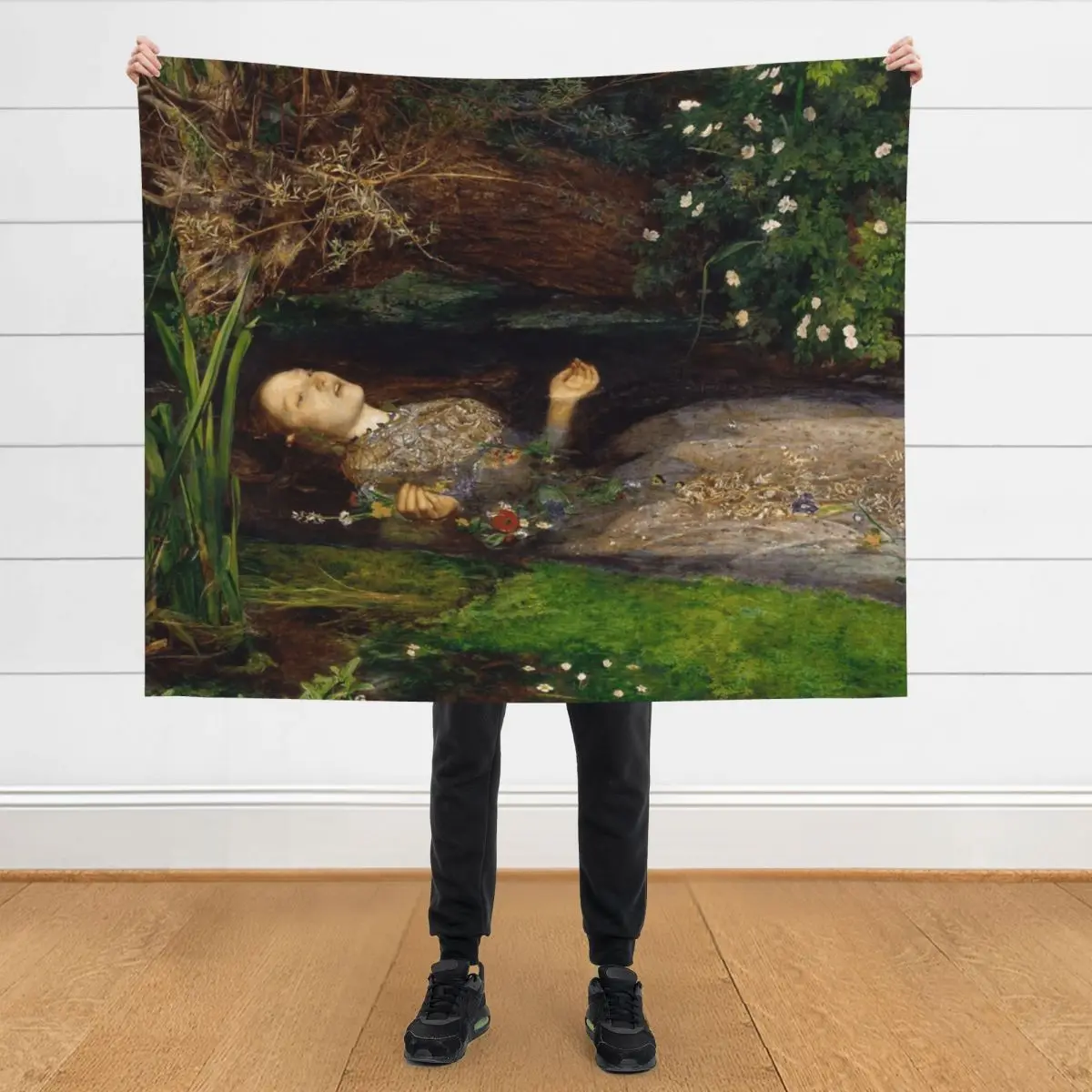 

Ophelia by John Everett Millais (1851) Throw Blanket Loose Single Giant Sofa Hair Blankets