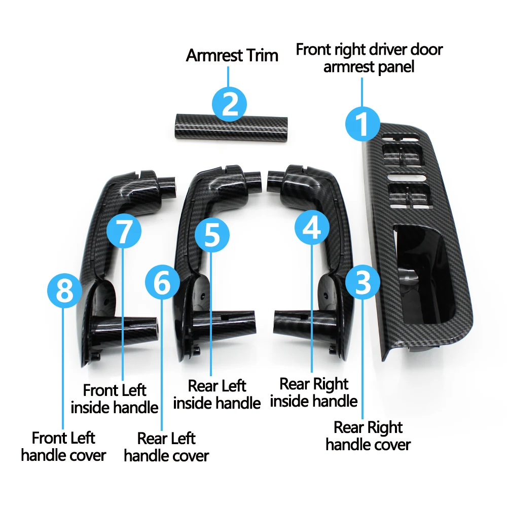RHD Car Front Rear Left Right Door Pull Grab Handle Cover Panel Trim For VW Bora Golf 4 MK4 Jetta 1999 2000 2001 2002 2003 2004