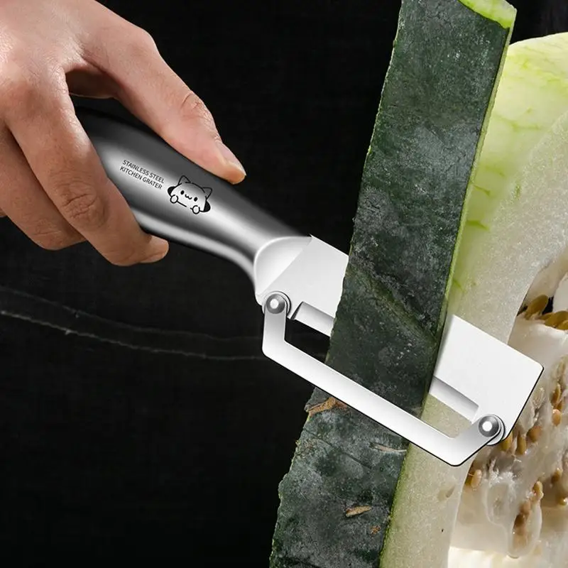 1Pcs Stainless Steel Skin Peeler 2-in-1 Melon Planer Pineapple Peeling Knife Kitchen Paring Tool Home Sugar Cane Paring Knife