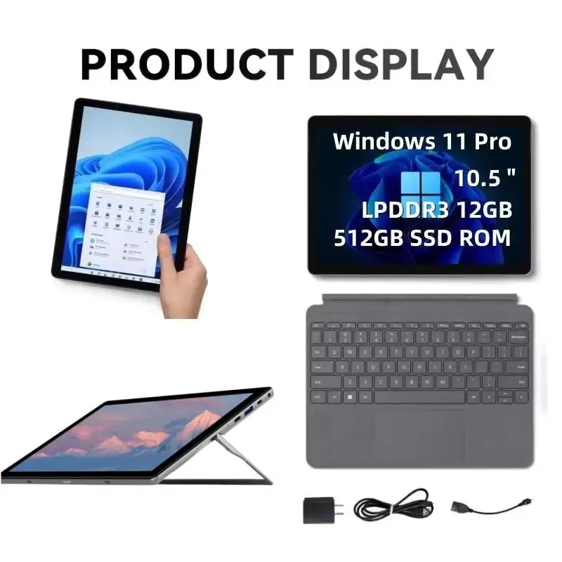 

Лидер продаж, 10,5-дюймовый планшет Windows 11 Pro, четырехъядерный процессор Intel Core m5, 64-битный LPDDR3, 12 ГБ ОЗУ, 512 ГБ SSD, ПЗУ, 1920x1280, IPS, HDMI-совместимый
