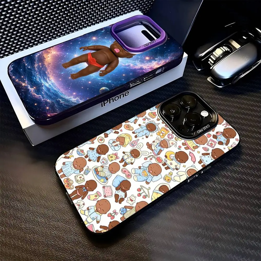 Funda para Teléfono Natasha Color Plata para iPhone 17 16 15 14 13 12 11 Pro Max Plus