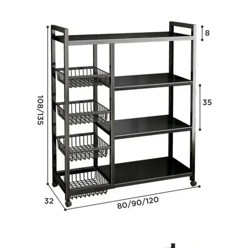 Multi Functional Cabinet Storage Rack For Fruits And Vegetables In Household Floor Standing Multi Story Dining Sideboard