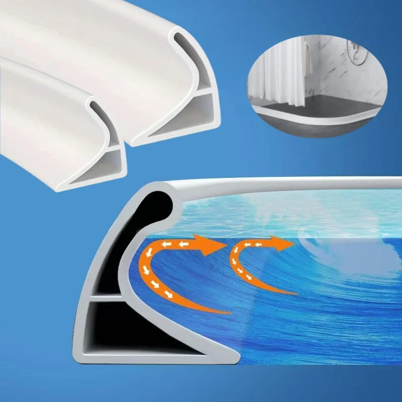 Bathroom Silicone Bendable Water Retaining Strip Shower Water Barrier Highl for Kitchen Separation Shower Accessories