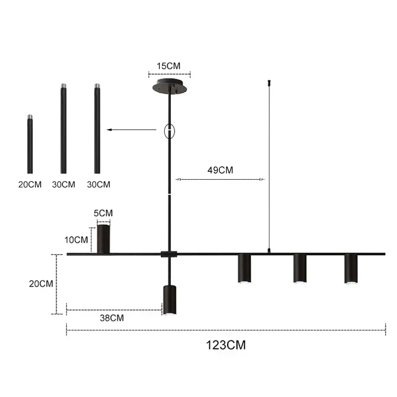 Candelabro colgante LED moderno nórdico para sala de estar, barra de mesa de comedor, tira larga, lámpara colgante de alta gama, accesorio de iluminación para decoración de oficina