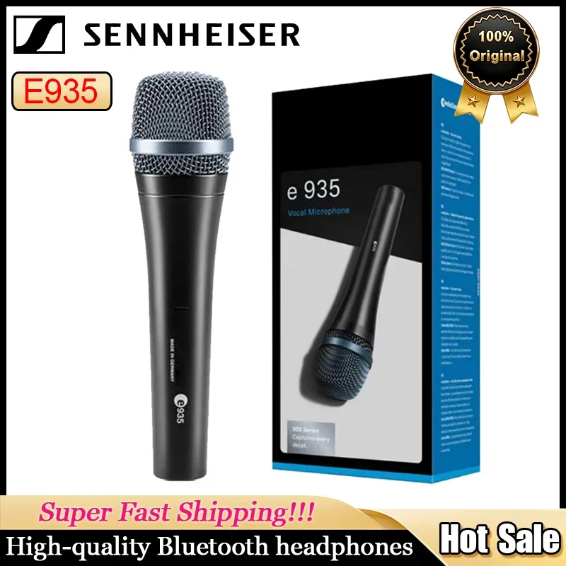 

Микрофон Sennheiser E935, оригинальный, профессиональный, беспроводной, кардиоидный, ручной, для живого вокала и караоке, 2 шт.