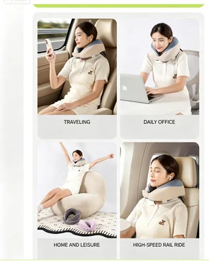 Ice Silk Memory Foam Double Sided Cool Touch, Rollable with Round Storage Case for Flight Office