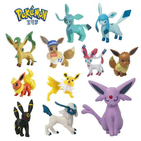 Pokemon Anime Figure Pikachu Sun Elf Eevee Gengar Monstruo De Bolsillo Cartoons Figure Model Action Toy Kids Gift Buy in bulk