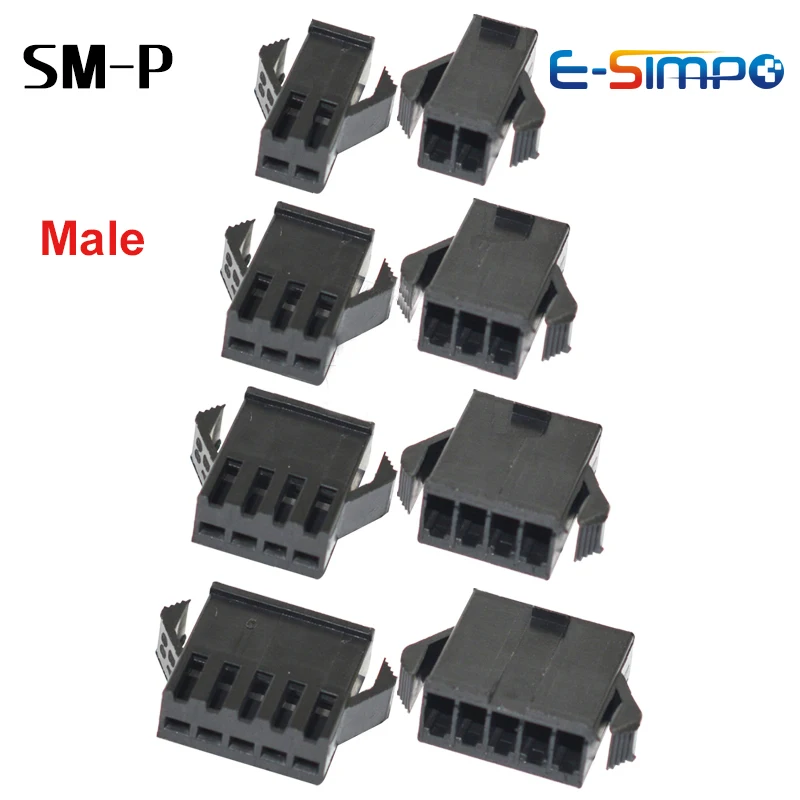 10PCS SM 2.54mm 2-12Pin Male Female Housing 50PC Terminal SM-2P SM-2R Plug Air Docking Plug/Receptacle Housing Bar Connector