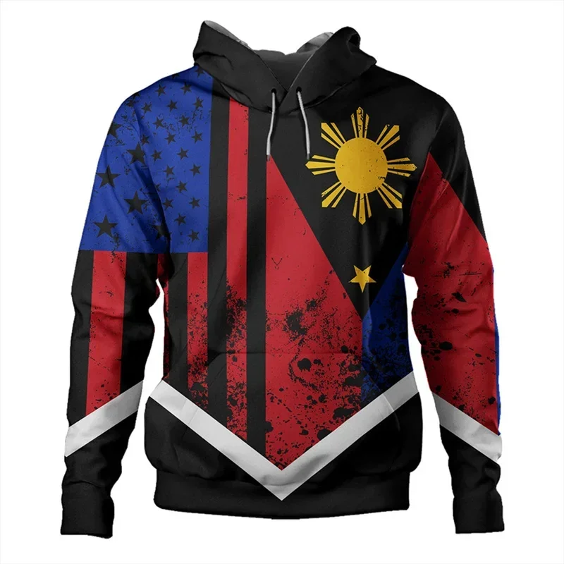 2024 Philippines Filipinos Polynesian Tattoo Lapu Lapu Sun Tribal 3D Printing Hoodies For Men Kid Fashion Hooded Hoody Pullovers