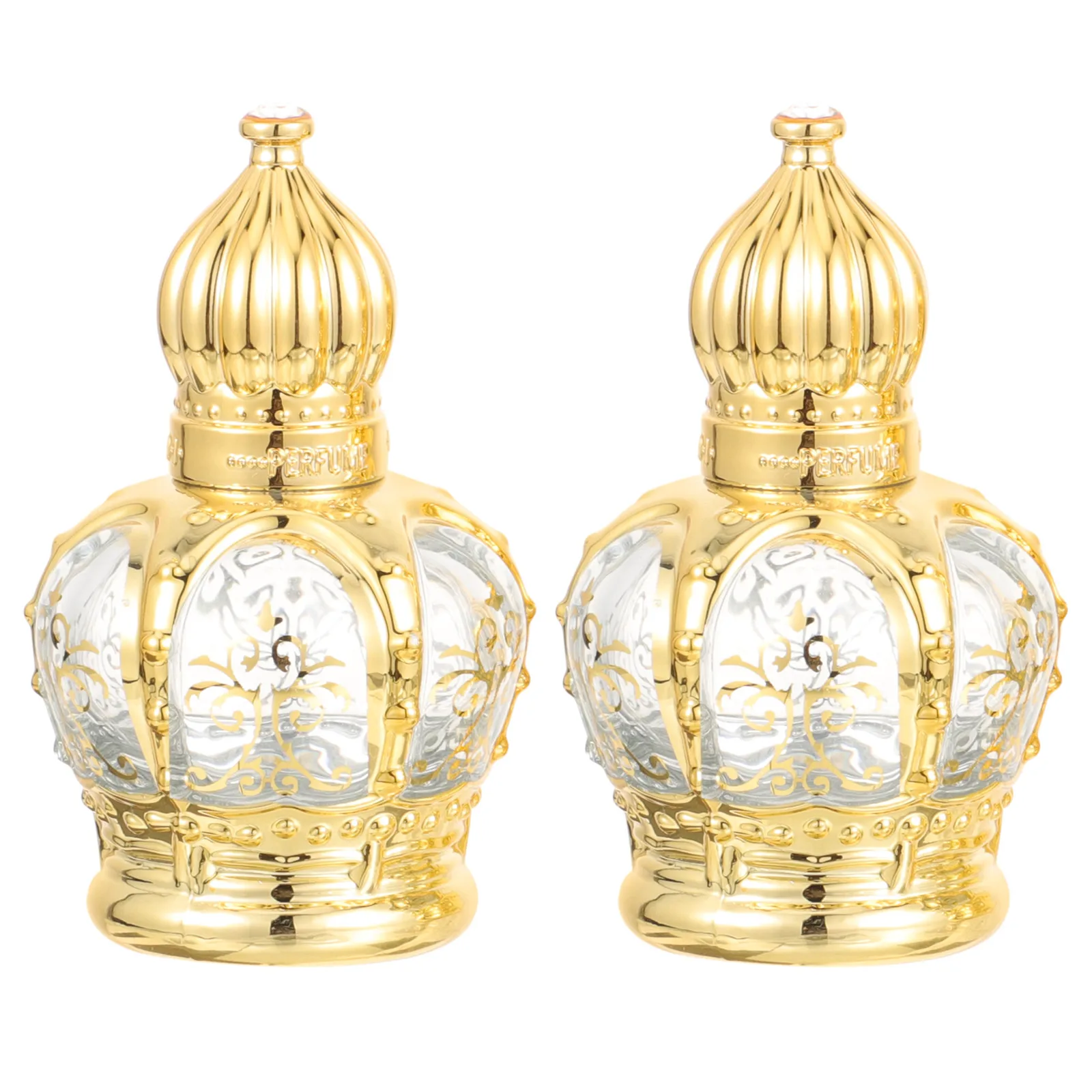 2 個 10 ミリリットルローラーボールボトルガラスエッセンシャルオイル容器詰め替え可能香水旅行教会塗油アロマセラピー用