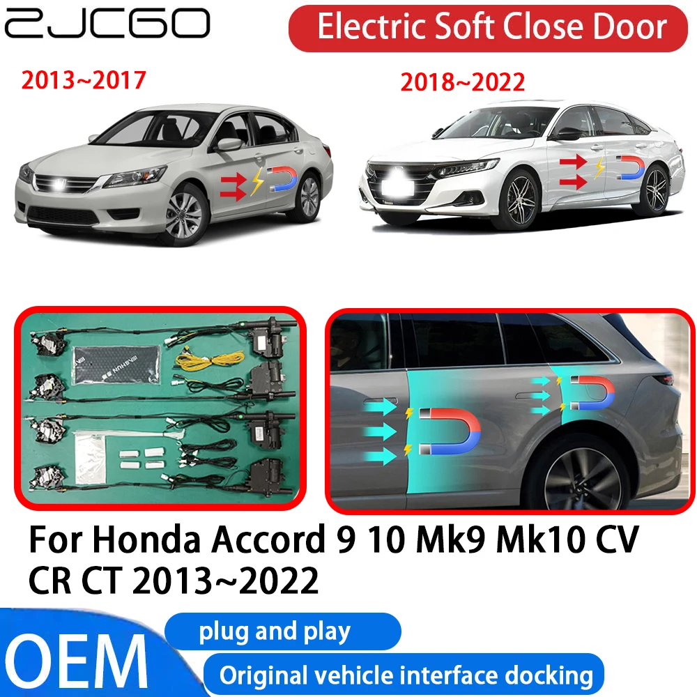 

ZJCGO for Honda Accord 9 10 Mk9 Mk10 CV CR CT 2013-2022 Car Automatic Electric Soft Close Door Closer System OEM Plug and Play