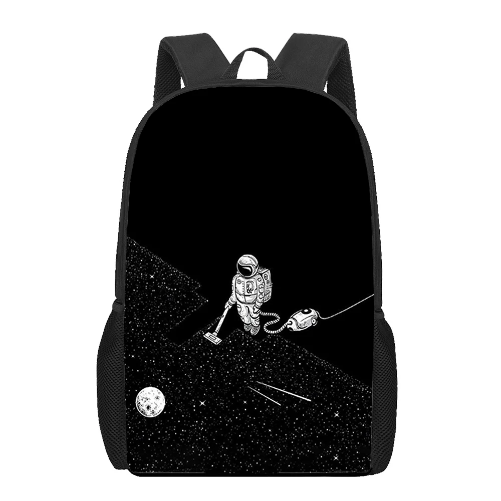 

Black Boutique Art 3D Printed Book Bag Men 16 Inch Backpack For Teen Boys Kindergarten Bagpack Children Large Capacity Backpack