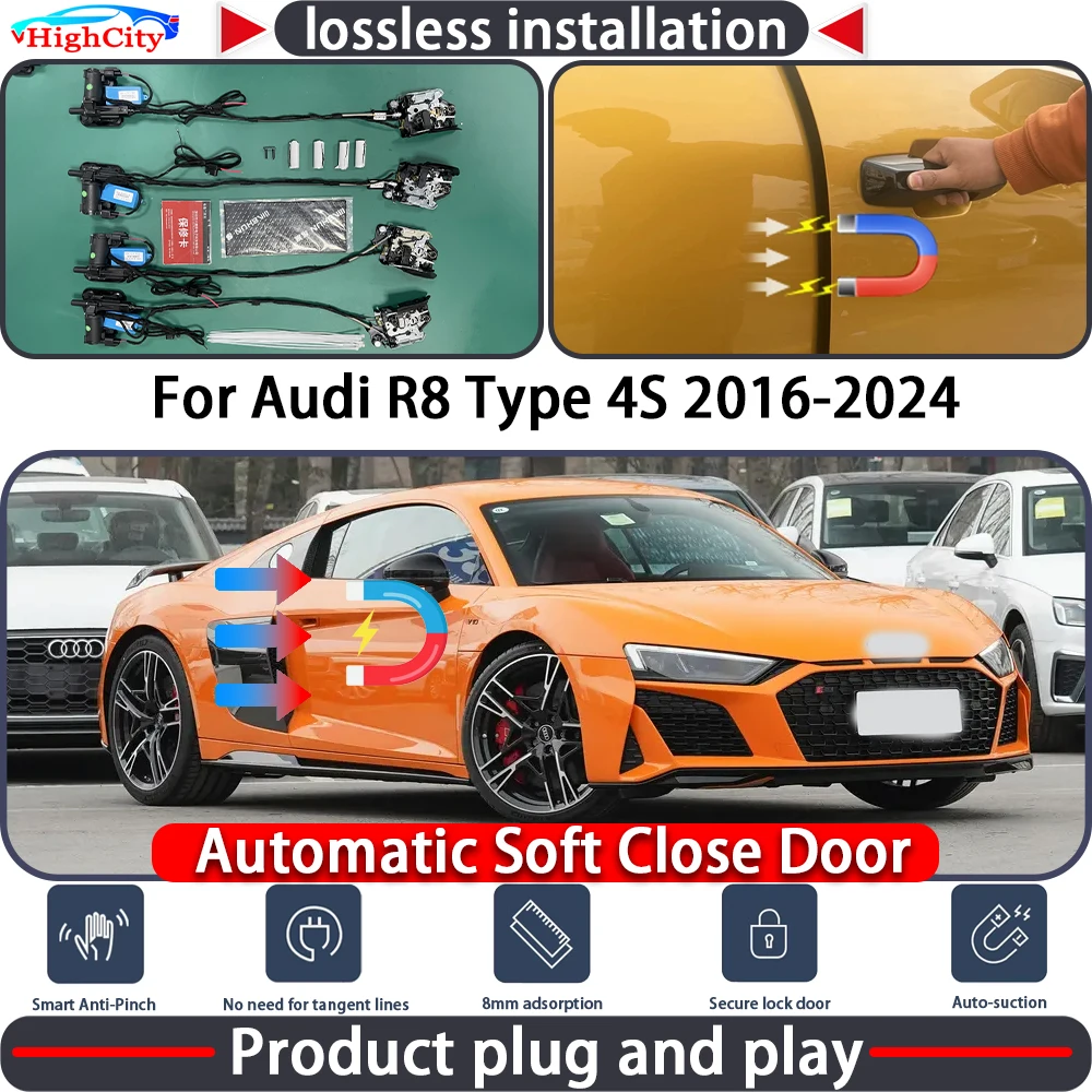 

Электрический привод замка двери HighCity для Audi R8 Type 4S 2016-2024: система плавного закрывания и автоматического открывания дверей