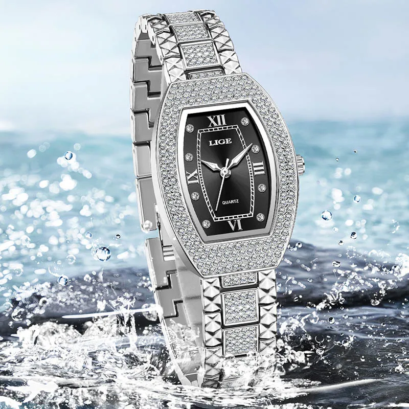 LIGE Sports Watch for Women Simple Square Fashion Waterproof Bracelet Quartz Wristwatch Students Ladies Watches Reloj Mujer+BOX