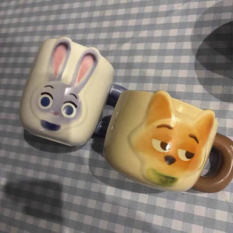 

Zootopia Judy Nick Cartoon Ceramic Mug Couple Coffee Milk Tea Drinking Cup For Office And Home Cute Anime Surrounding Gift