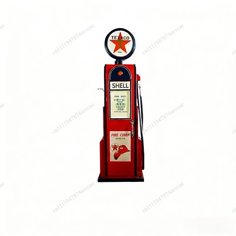 Retro ironwork ornaments,handmade metal locker creative home Retro wrought iron refueling machine model ornament