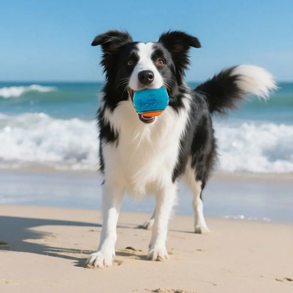 Tragbarer Interaktiver Quietschender Hundeball Elastischer Bissfester Kau-Ball Langlebiger Niedlicher Quietschball
