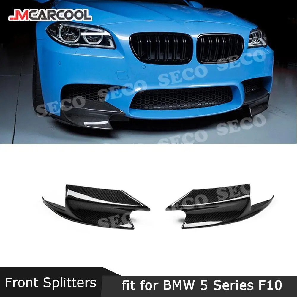 

For BMW 5 Series F10 M5 M Sport Bumper 2011-2017 Front Lip Splitters Flaps Carbon Fiber Head Fin Air Knife Trim Aprons Car Parts