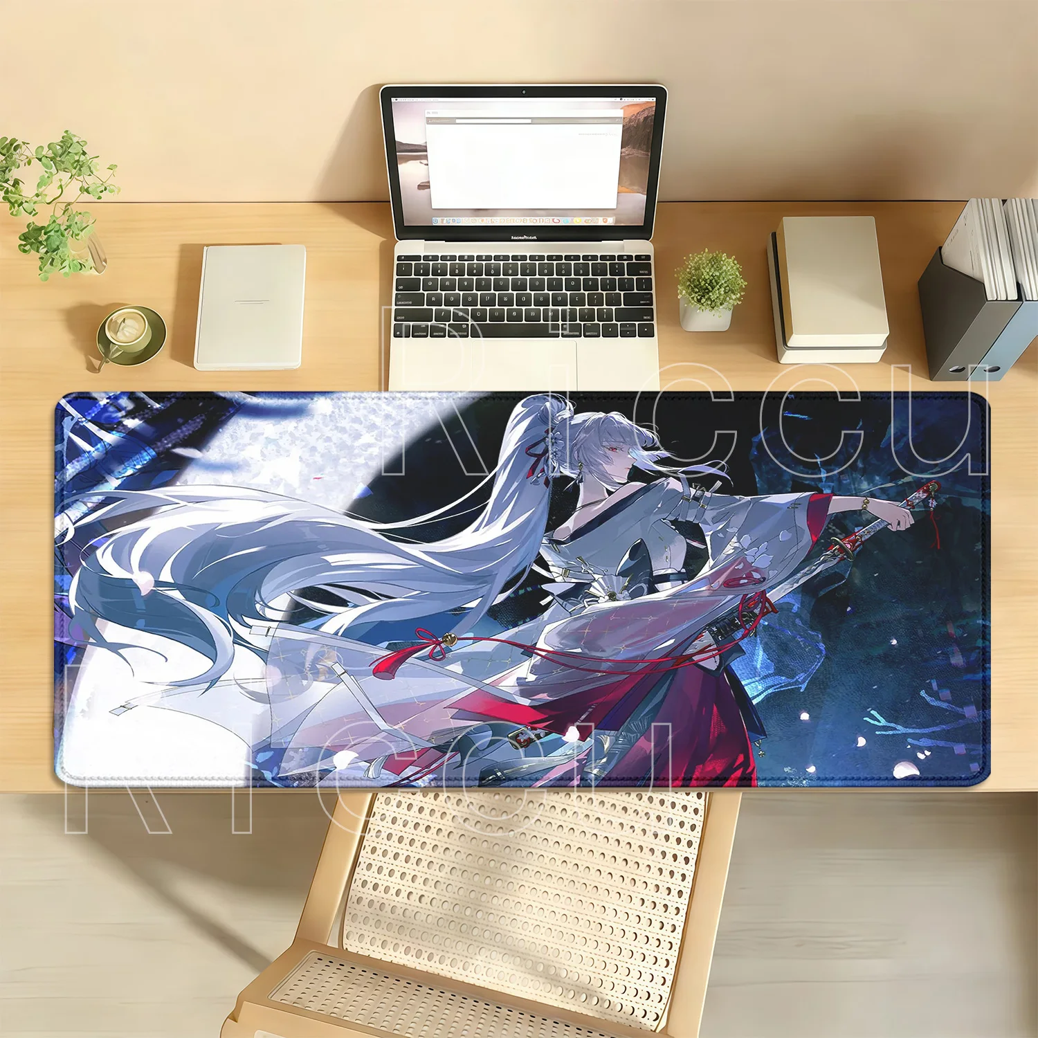 Gaming WuWa Hiyuki Non-slip Base Mouse Mat Wuthering Waves Anime  Girl Mousepad Office Accessories Keyboard HD Printing Desk Mat
