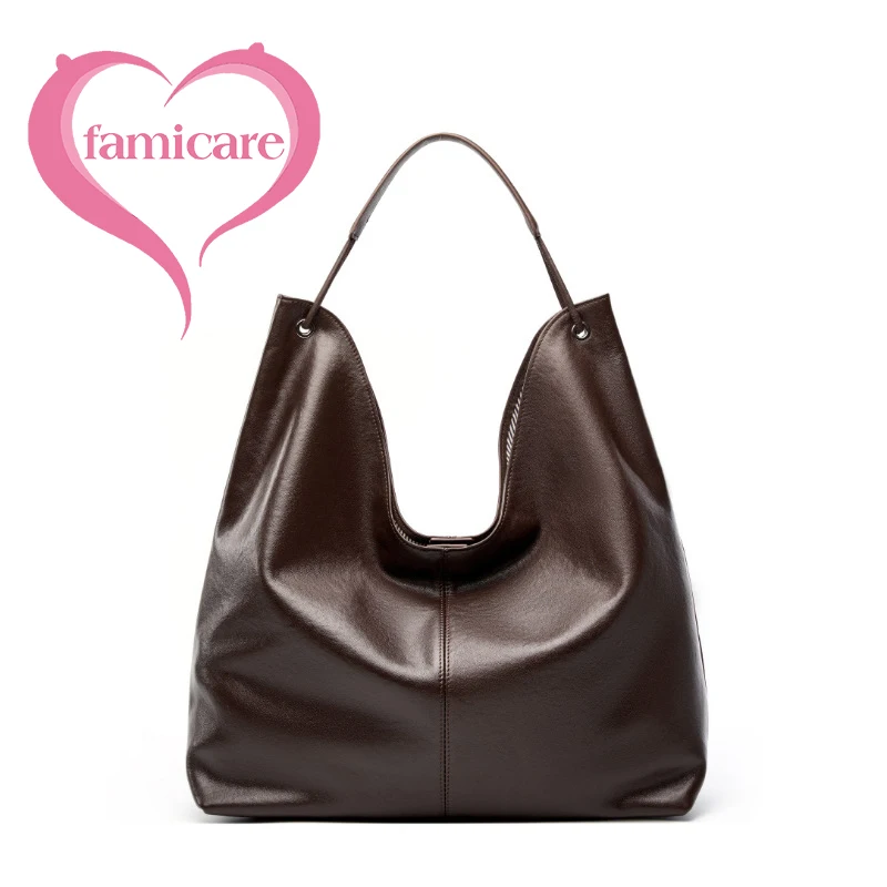 

New Women's Large Capacity Genuine Leather Handbag Fashion Single Shoulder Underarm Bag for Ladies Commuting Stylish Girls Bag