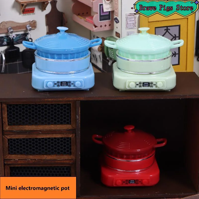 1Pcs Mini Kitchen Appliance Model Mini Electromagnetic Pot Shooting Scene Props