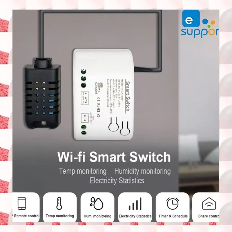 ABGN Wifi الذكية مستشعر درجة الحرارة والرطوبة رصد التبديل المنزل الذكي Ewelink APP التحكم