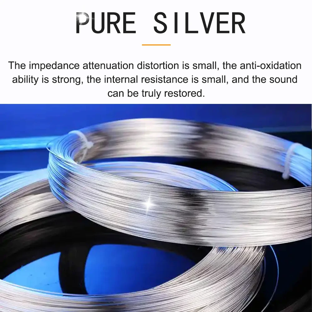 99.999 순은 -190 ℃   동결 상호 연결 특수 후크 업 와이어 전력 케이블 오디오 스피커 헤드폰 케이블 와이어