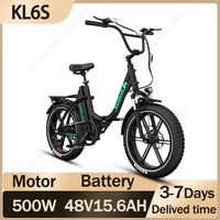 KOOLUX KL6S Folding Electric Bike 500W Motor 48V15.6AH Lithium Battery Adult Electric Bicycle 20inch Tire Disc Brake City E-bike