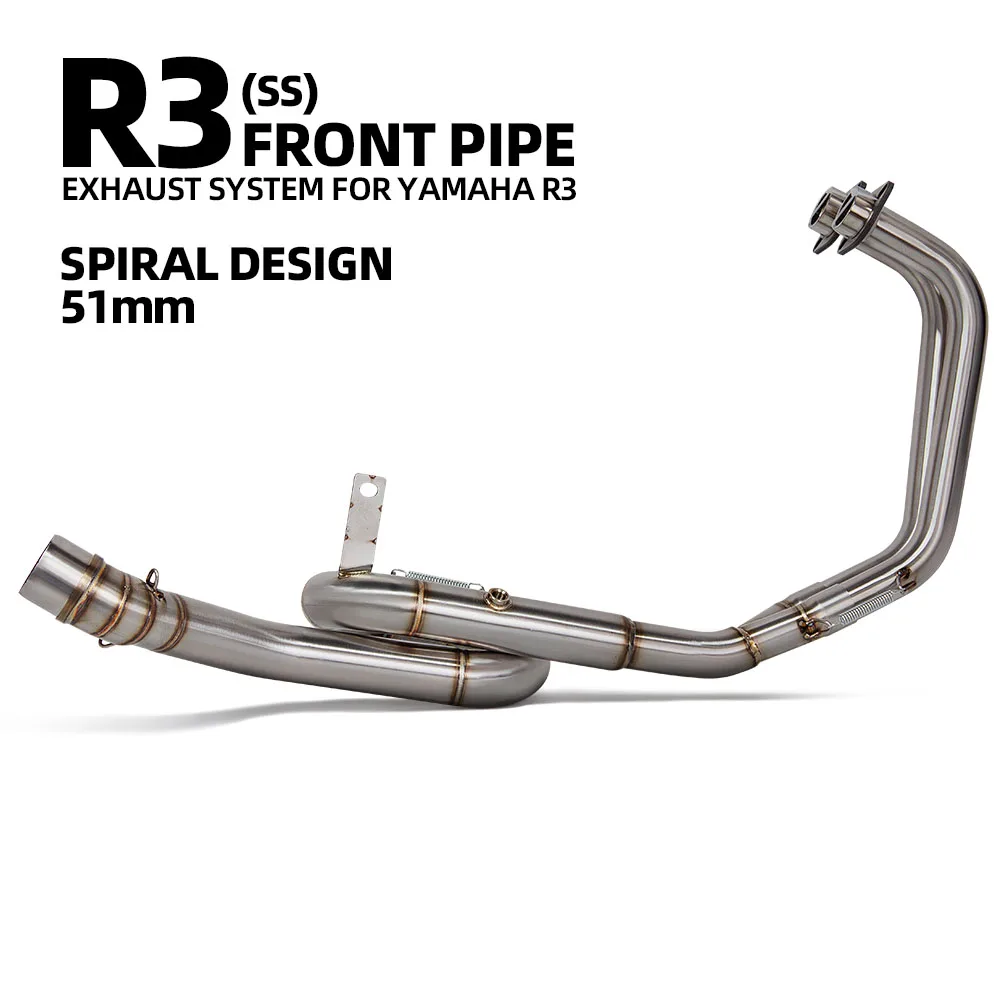 

Выхлопная труба мотоцикла 51 мм, передняя звено, вращающийся коллектор из нержавеющей стали для Yamaha YZF R3 R25 MT03 2015-2025