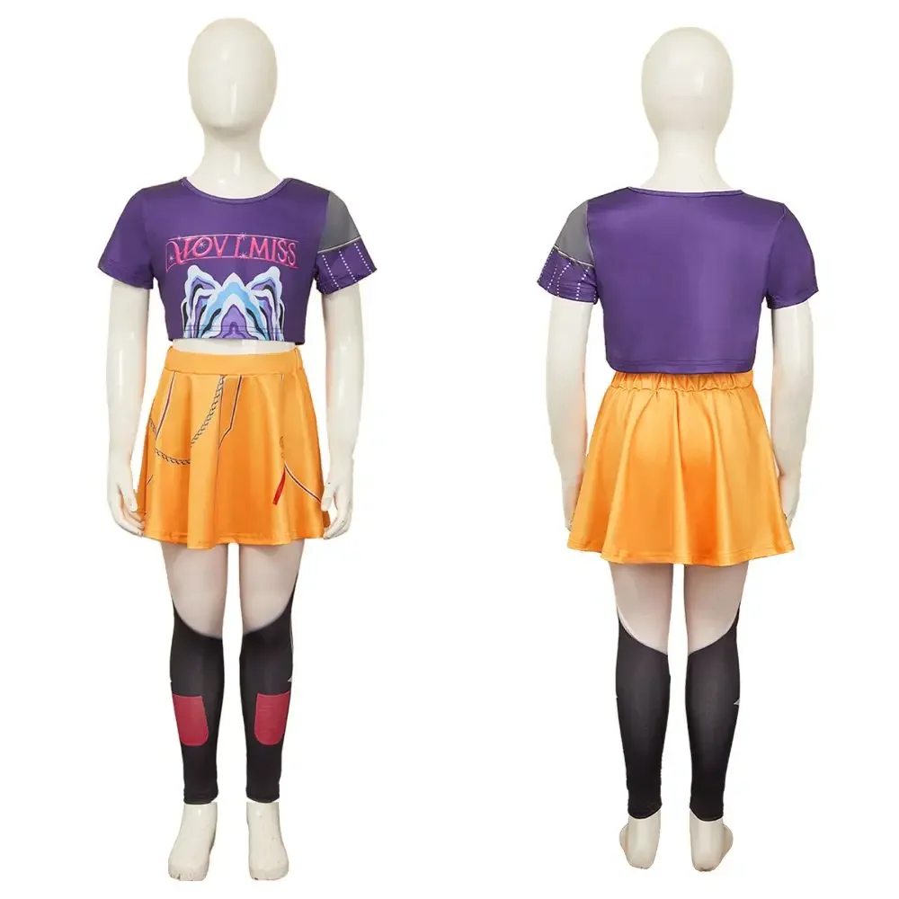 Kinder Rumi Zoey Mira Kpop Dämonenjäger Cosplay Kostüm Verkleidung für Kinder Mädchen Kleidung Rollenspiel Outfit Halloween Karneval Anzug