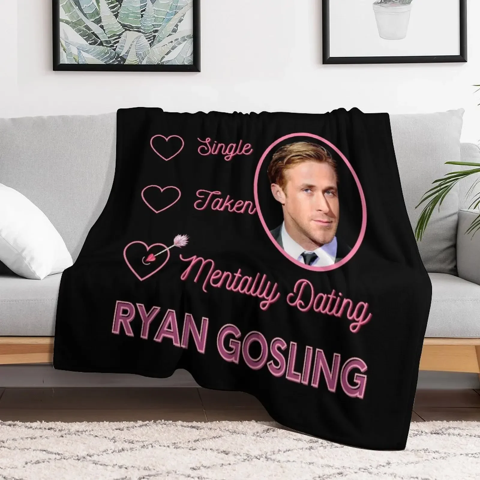 Mentally Dating Ryan Gosling Throw Blanket Thermal warm winter warm for winter Vintage Blankets