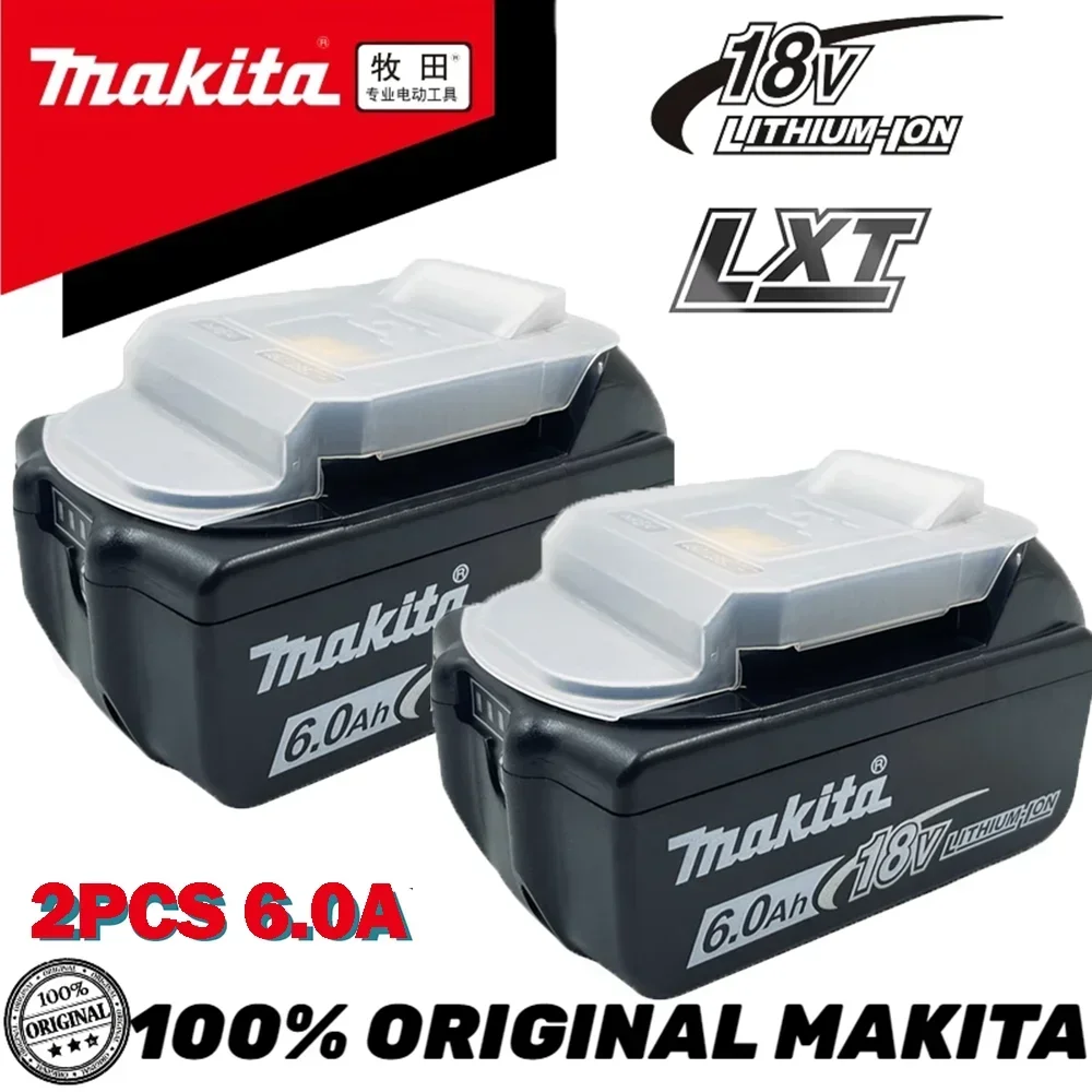 100% Original Makita Rechargeable Power Tool Battery, Replaceable LED Lithium-ion, 6.0 Ah 18V LXT BL1860B BL1860BL1850 BL1830