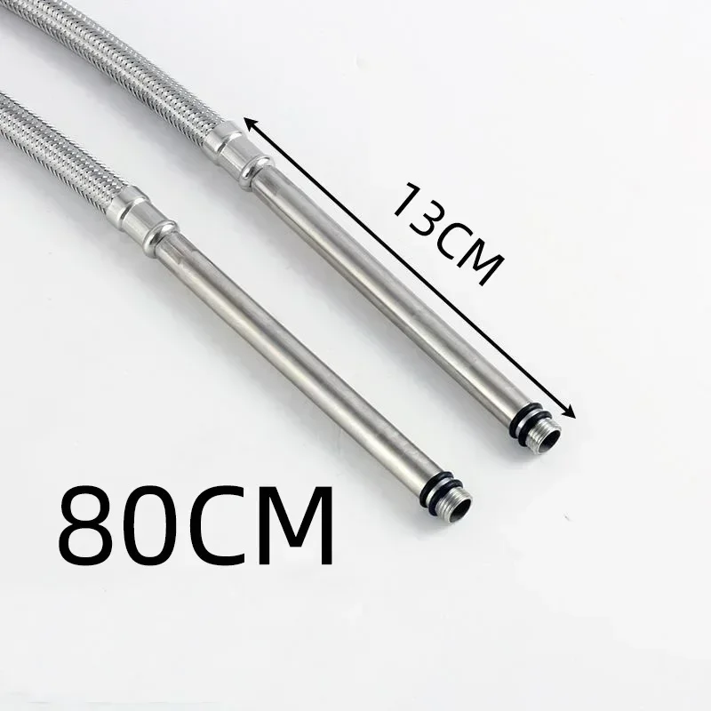 1Pc 60/80/100CM Stainless Steel Flexible Shower Hose Extended Nozzle Extension Plumbing Pipe Pulling Tube Bathroom Accessories