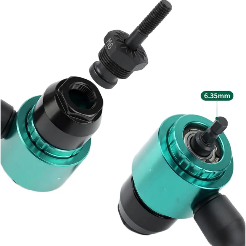 Electric Rivet Nut Tool Adapter Kit Alloy Steel Drill Attachment For M3-M8 Mandrels Power Fastening Setter Hardware Accessories