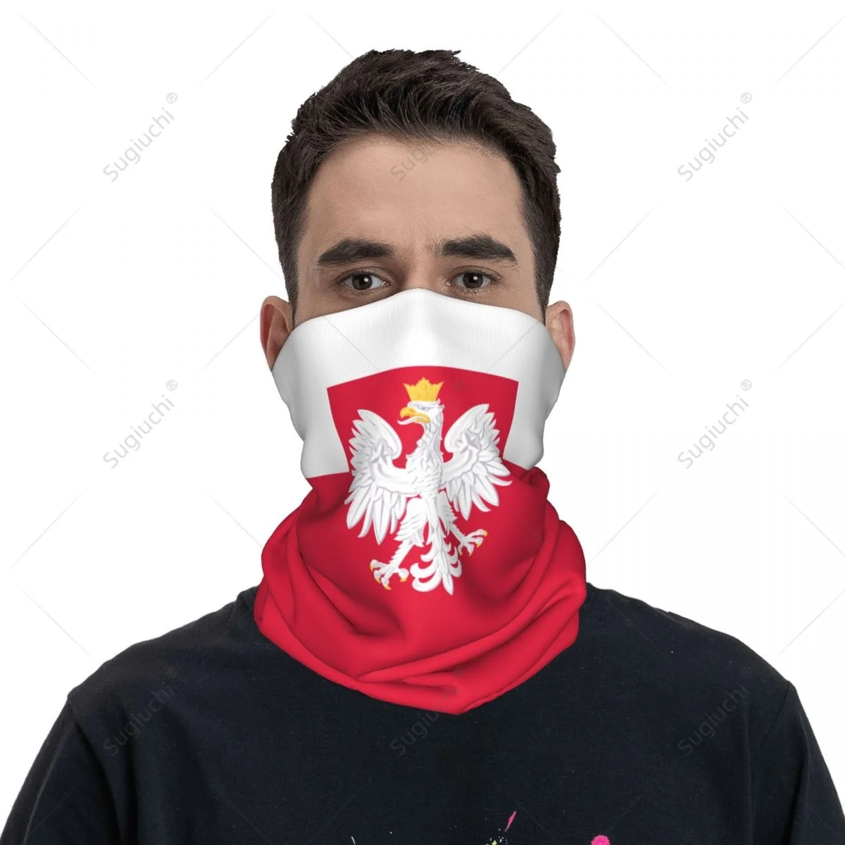 Unisex Poland Flag Polska Polish Neckerchief Scarf Neck Face Mask Scarves Neck Warmer Seamless Bandana Headwear Cycling Hiking