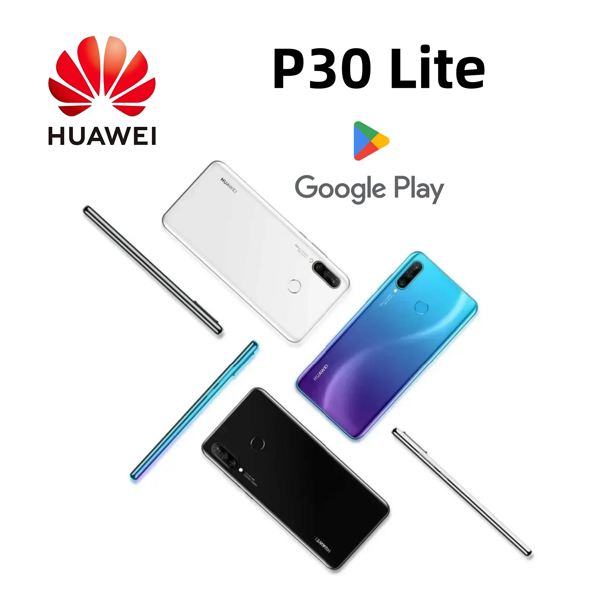 Globális Változat, huawei-p30 lite, smartphone android, 6.15 hüvelykes, unlocked, 6+128GB ROM, cellphones, Google kereső Dram, Kettős szám Szimuláció, Mobil telefonok