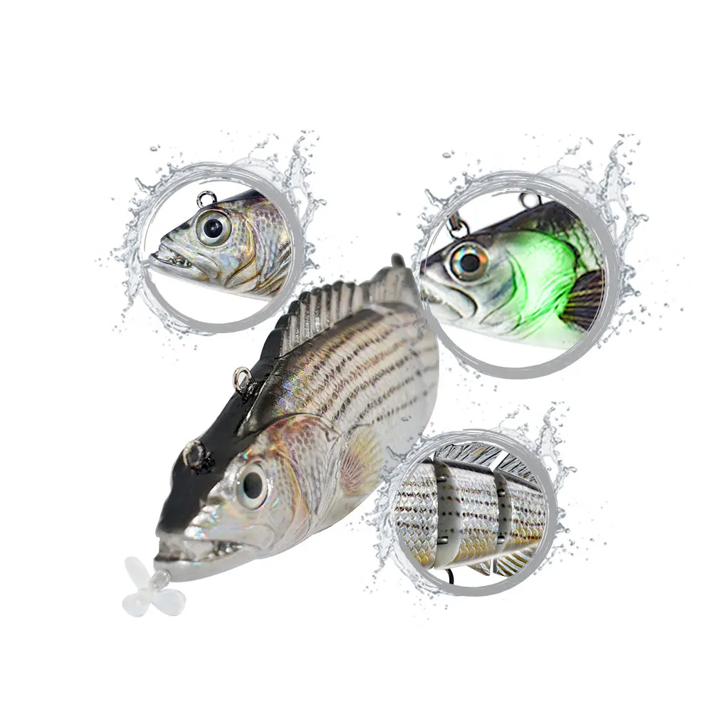 

Robotic Multi Jointed Bait Electric Lure Bass Wobblers Led Light For 4 Segement Fishing Swimbait Artificial Hard Rechargeable