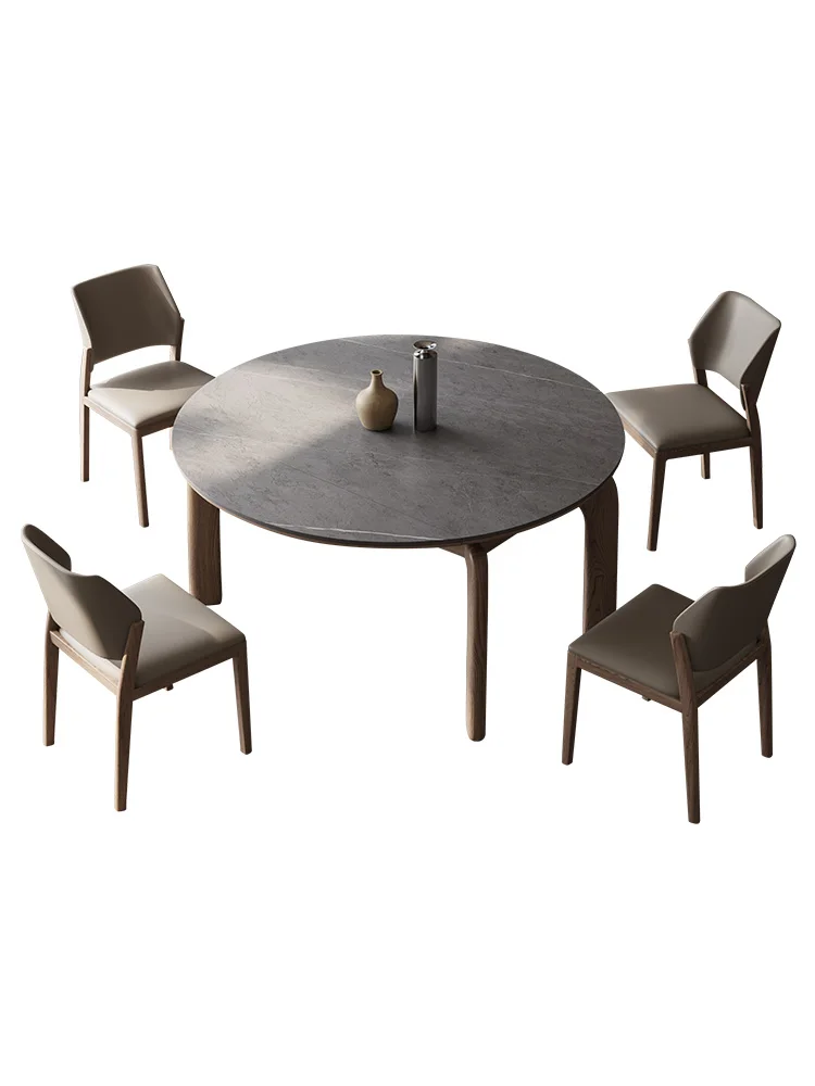 

Retractable New Pearl Slate Dining Table Delifeng Round Dining Table Dual-purpose