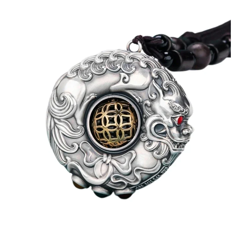 Good Luck Comes Pure Silver Pendant Drop Shipping Silver Bowls and Chopsticks Crafts Tea Ornaments Car Hanging Gift