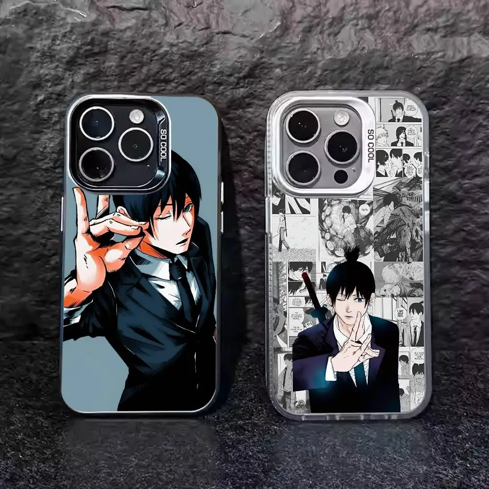 1pc c-serra homem a-acki hayakawa caso de telefone imd design cor prata caso para iphone 17 16 15 14 13 12 11 ar pro max plus