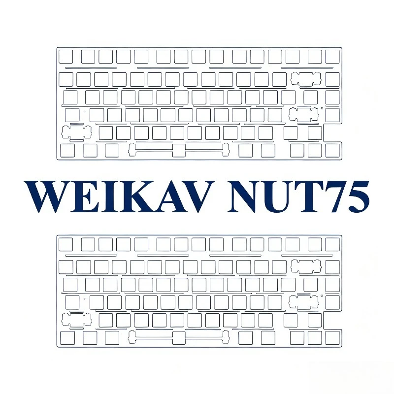 WEIKAV NUT75 Mechanical Keyboard Positioning Board Customized Aluminum Copper Steel Carbon Fiber PEI FR4 6.25U Plate Mount Plate