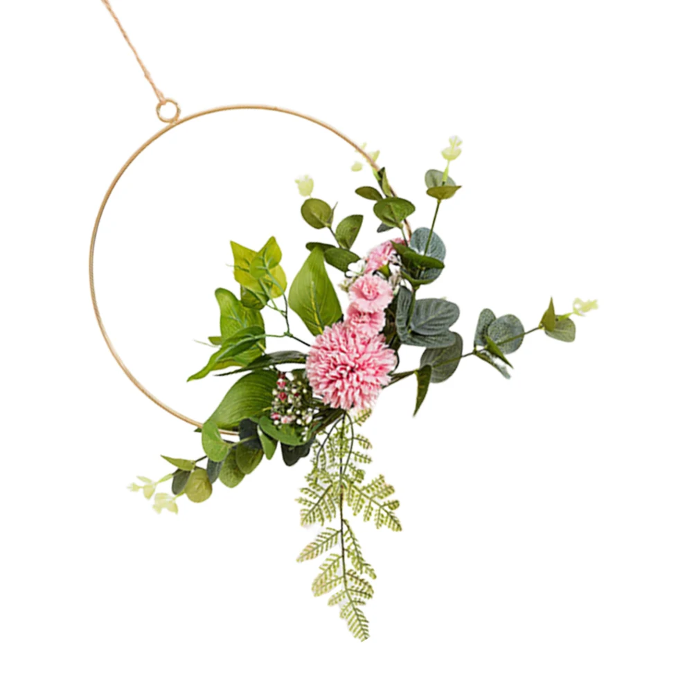 

Artificial Flower Wall Hanging 19.5X21.5Cm Pink Hydrangea Garland Rope Hanging Decor For Wedding Backdrop Party Nursery