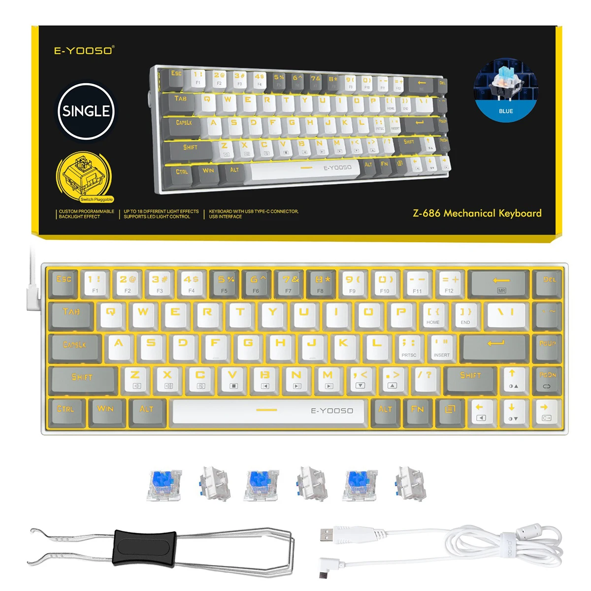 Gaming Keyboard E Yooso - لوحة مفاتيح ميكانيكية E-YOOSO 68 -
