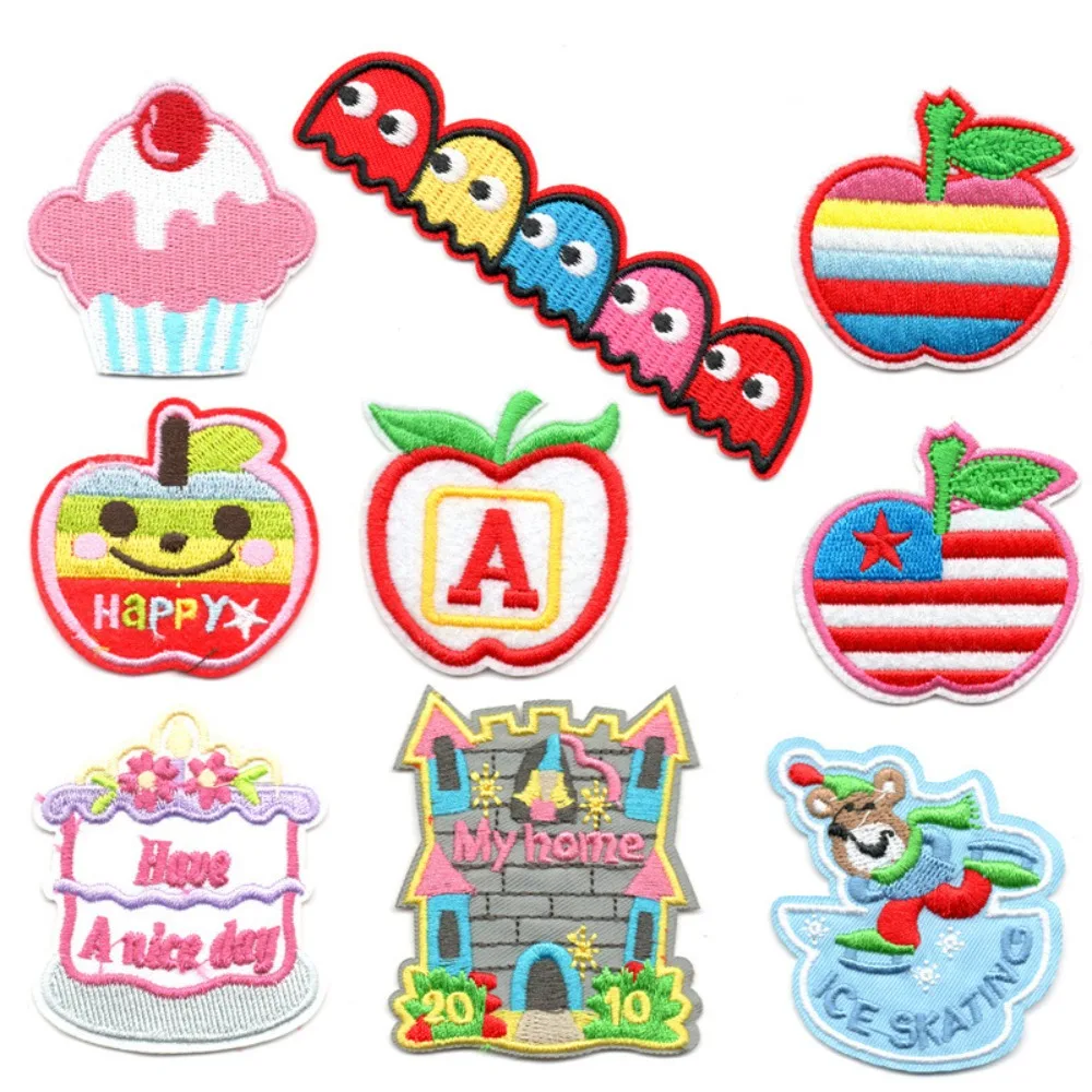 

Cartoon Doughnut Embroidery Patch Cloth Stickers DIY Clothes Decoration Accessories Iron on Patches for Clothes Appliques SCP