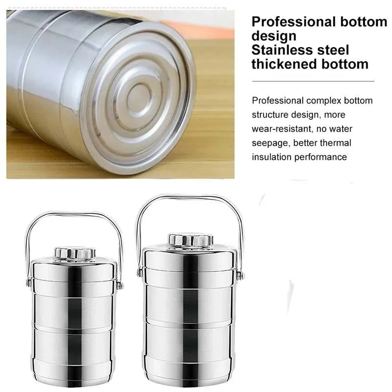 Stainless steel vacuum pot double insulation barrel student portable Chinese portable sealed lunch box large capacity lunch box