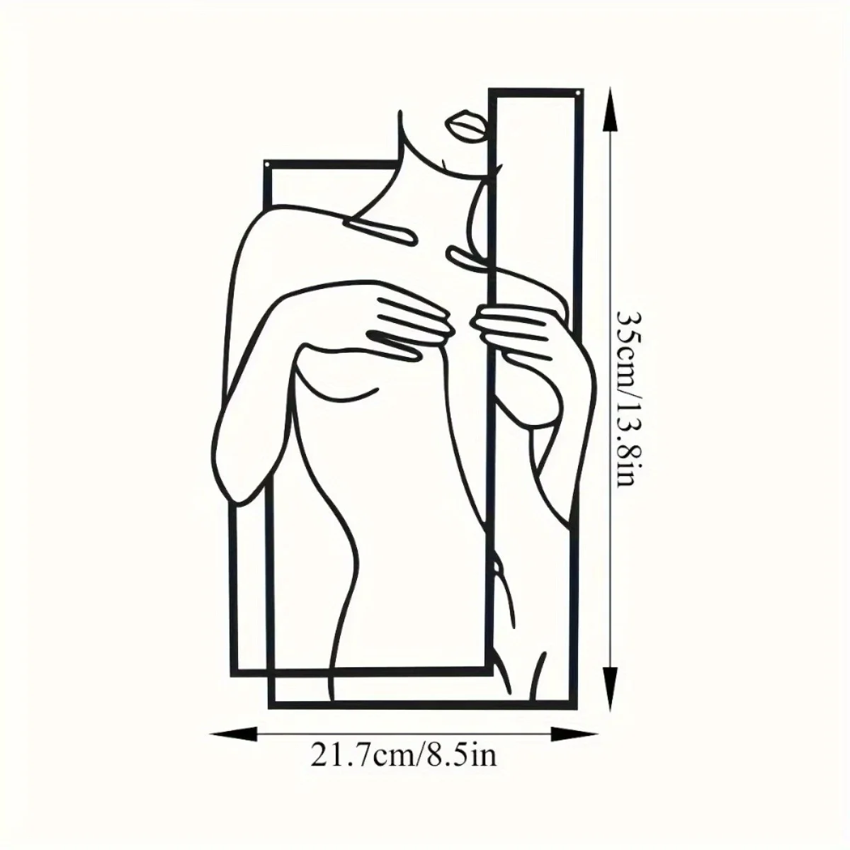 Large Scale Sleek Feminine Metal Line Art Mural | Minimalist Premium Wall Sculpture for Bathroom & Bedroom