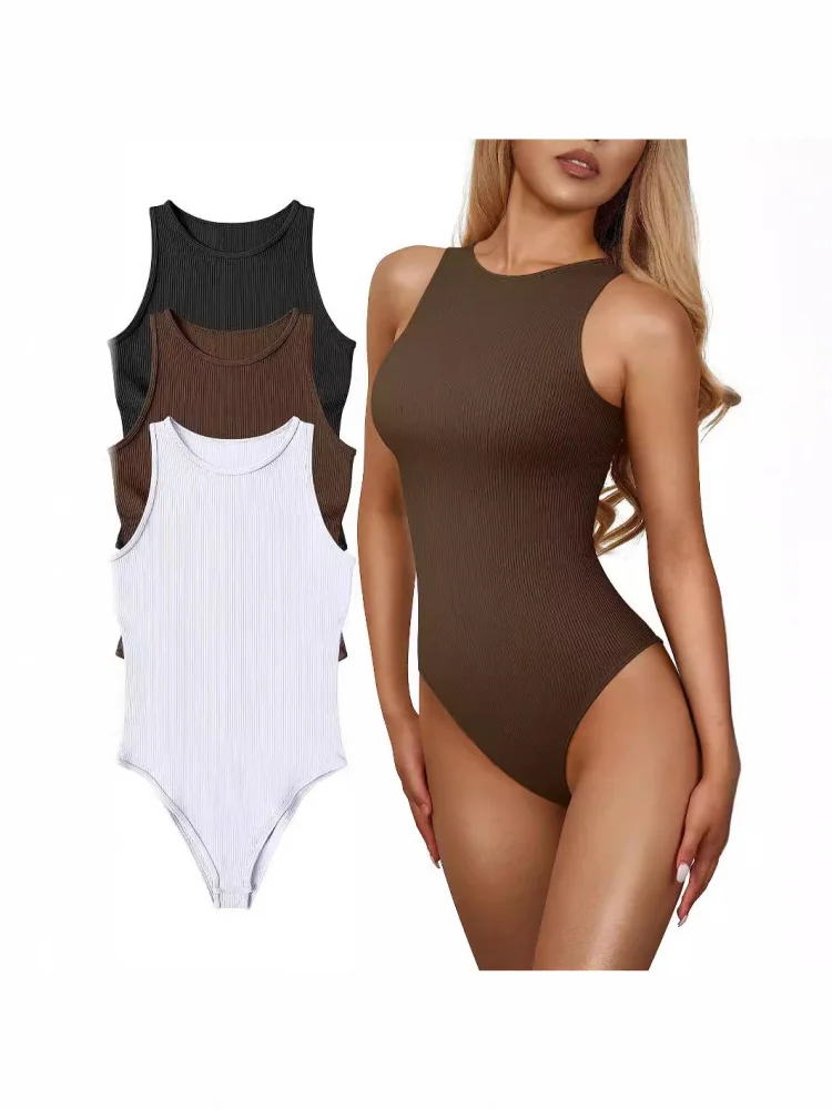 

New Women's Sexy Fitn Sports One-Piece Suit Qui Dry High Elastici Summer Svel Ne Hanging Body Suit